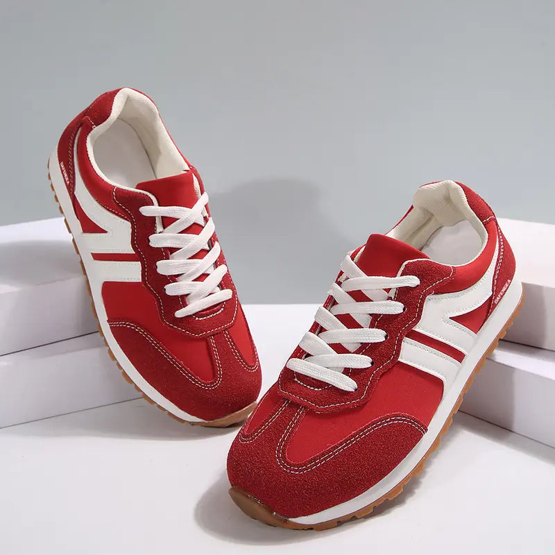 Women’s Fashion Sneakers – Contrast Color, All-Season Comfor