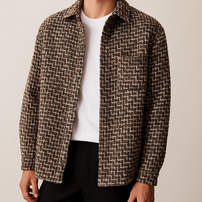 TAILORED HOUNDSTOOTH SHACKET