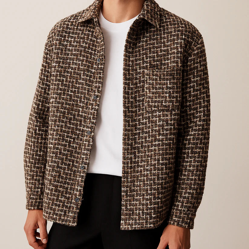 TAILORED HOUNDSTOOTH SHACKET