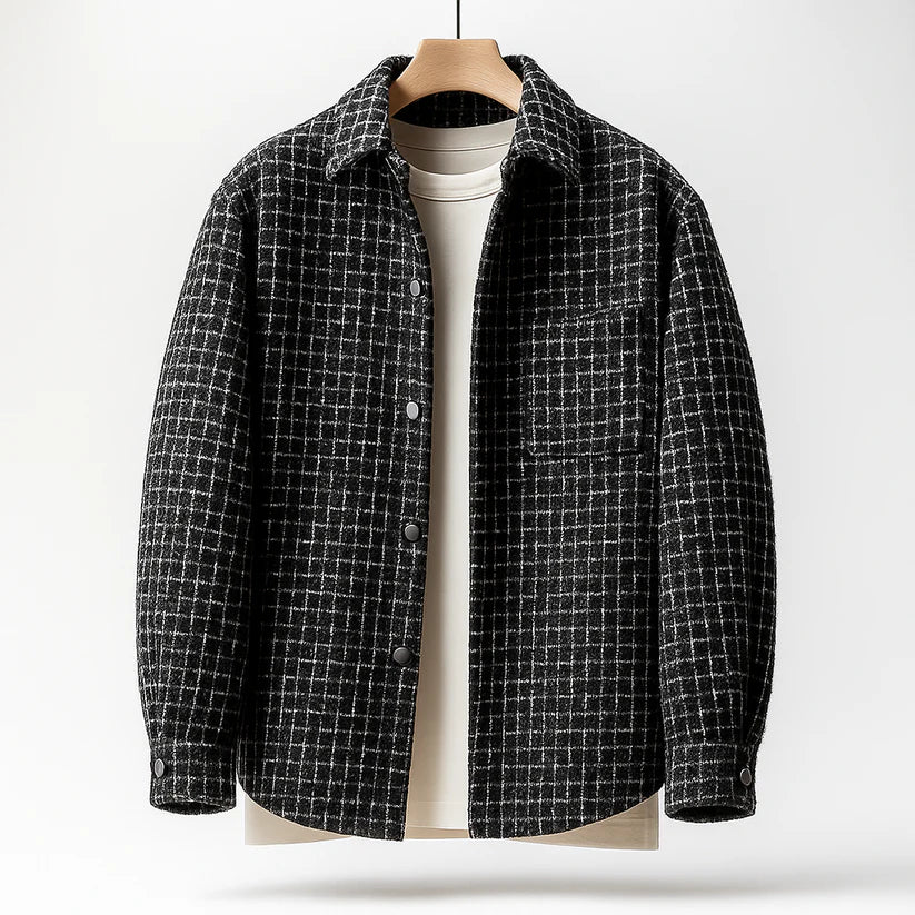 TAILORED HOUNDSTOOTH SHACKET