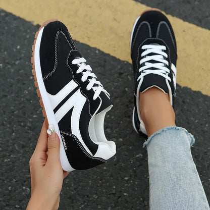 Women’s Fashion Sneakers – Contrast Color, All-Season Comfor