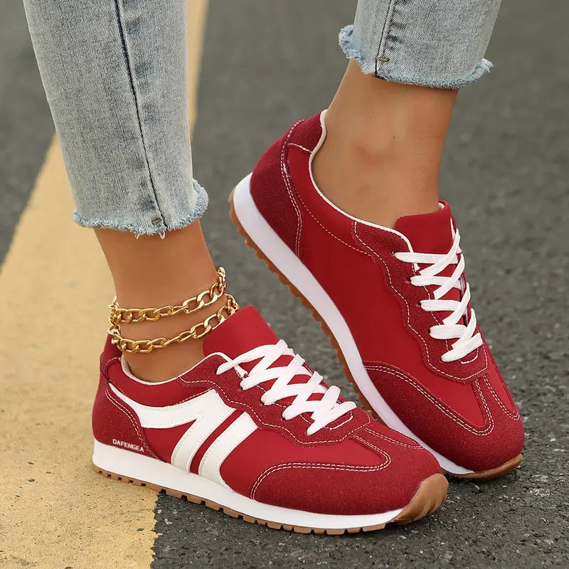 Women’s Fashion Sneakers – Contrast Color, All-Season Comfor