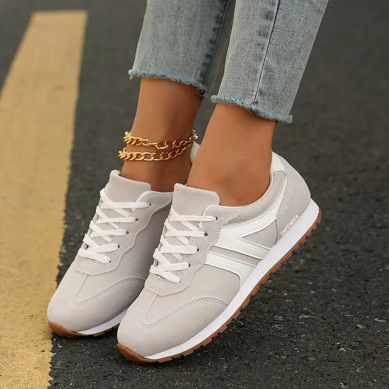 Women’s Fashion Sneakers – Contrast Color, All-Season Comfor