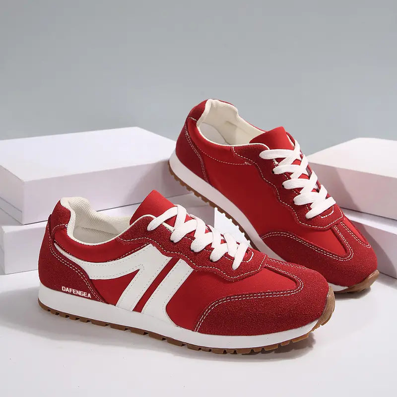 Women’s Fashion Sneakers – Contrast Color, All-Season Comfor